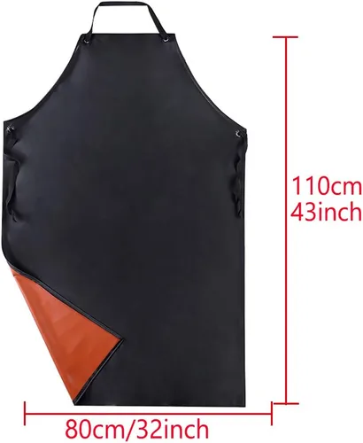 Vista 4 de Delantal de goma impermeable para lavar platos, trabajo de laboratorio, carnicero