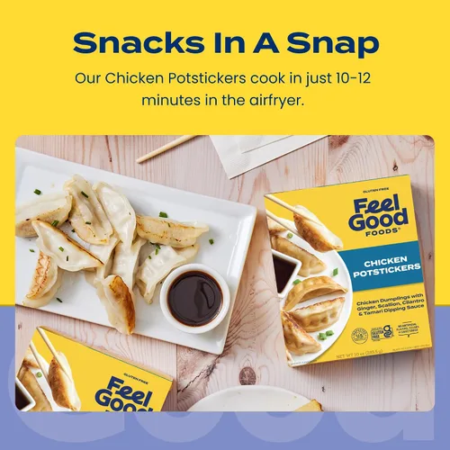 Vista 4 de Feel Good Foods, Potstickers sin gluten de pollo, 283.5 gramos (10 onzas)
