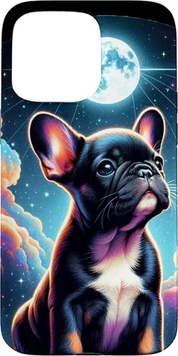 Vista 30 de Funda para iPhone SE (2020) / 7 / 8 Bulldog Francés Puppy Under The Moon In Space