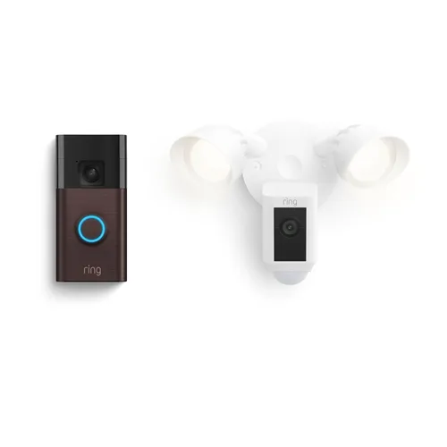Vista 2 de Timbre con cámara inalámbrico Ring con Ring Floodlight Cam Wired Plus (Blanco)