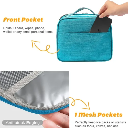 Vista 4 de ZM-YOUTOO Lonchera para hombres – Bolsa de almuerzo reutilizable para hombres adultos y mujeres – Lonchera aislada para oficina, senderismo