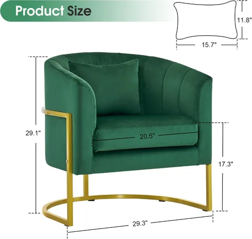 Vista 10 de BarberPub Silla de sala de estar, silla de tecnología de uñas con cojín, sillón de manicura para técnico de uñas, equipo de salón de spa para Verde