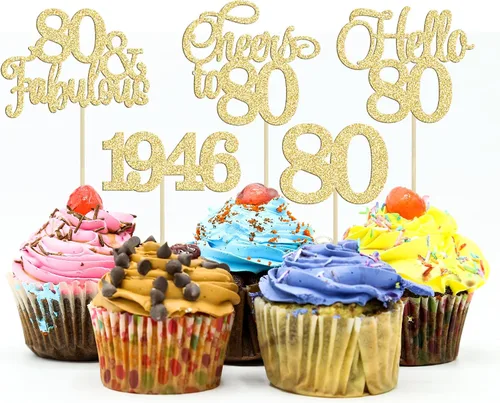 Vista 30 de Gyufise Paquete de 24 adornos negros para cupcakes de 10.º cumpleaños con purpurina negra 10 Ten Hello 10 Dights dobles desde 2015 para decoraciones
