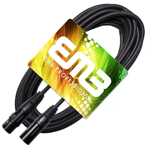 Vista 2 de EMB Audio - Cable de altavoz blindado profesional XLR macho a hembra para uso con DJ, hogar, micrófono, instrumento y altavoz