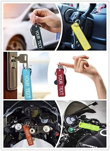 Vista 5 de MVCEN - Llavero bordado personalizado 1 unidad llavero de coche para hombre doble cara bonitos llaveros para mujer