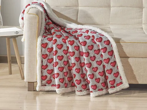 Vista 4 de Décor&More Amor Eterno Be Mine Love Collection - Manta ultraafelpada para el día de San Valentín (50 x 60 pulgadas) - Be Mine Respaldo Sherpa - Be