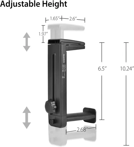 Vista 4 de NEETTO HS906 - Soporte para auriculares y colgador 2 en 1, soporte para auriculares para juegos sobre y debajo del escritorio, gancho de montaje