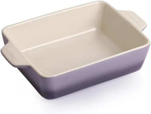 Vista 13 de Sweejar Plato de Cerámica para Hornear, Bandeja Rectangular Pequeña para Hornear con Asas Dobles, 20 Oz para Cocinar, Brownie, Cocina, 6.5 x 4.9 x