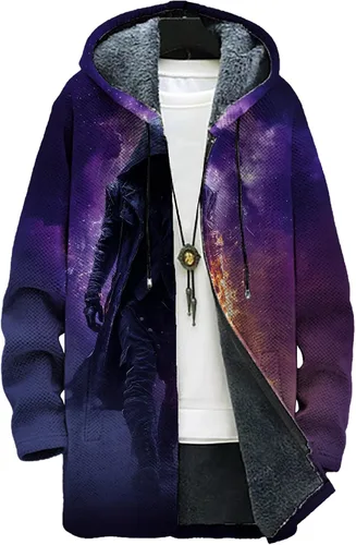 Vista 38 de Mens Hooded Cardigan Japanese Art Zip Up Long Sleeve Sweater Hoodie Dragon Print Coat with Pockets