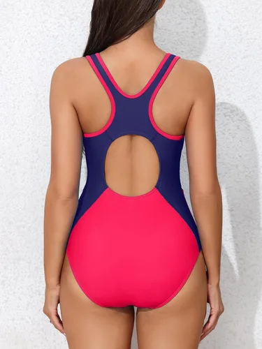 Vista 2 de ATTRACO Traje de baño deportivo de una pieza para mujer, traje de baño deportivo de entrenamiento para mujer