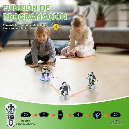 Vista 3 de Juguetes robóticos de regalo para niños: robot de control remoto programable con grabación de voz y control de gestos de baile, para niños pequeños