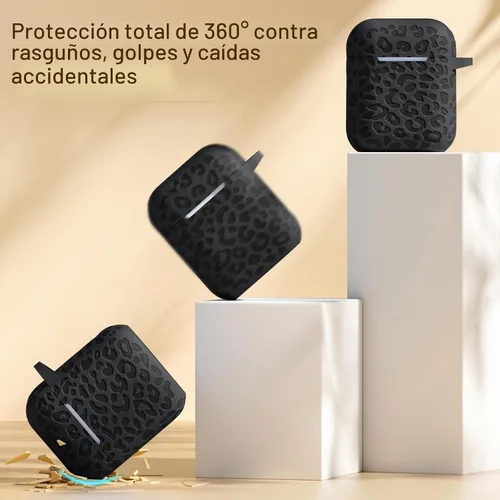 Vista 3 de Funda para Airpod Case y 2ª Generación con Diseño Leropard Grabado Compatible con Apple AirPods 2ª/1ª Generación de Carga, Bonita Protección