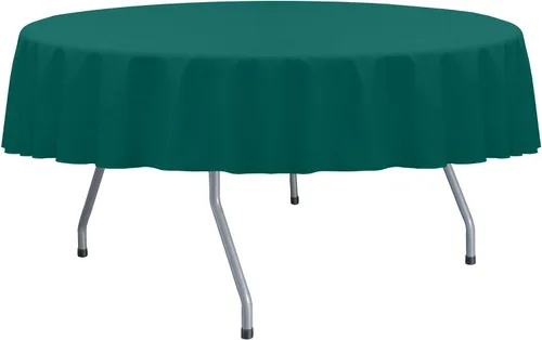 Vista 33 de Ultimate Textile Cotton-Feel - Mantel redondo de comedor fino de 72 pulgadas, color verde militar