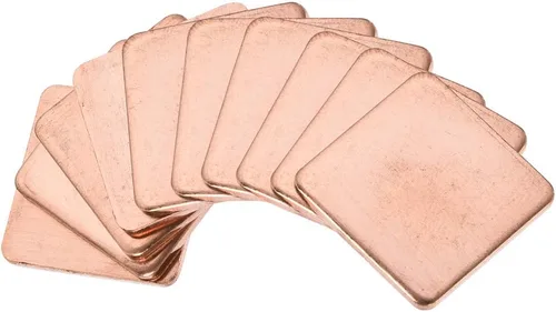 Vista 9 de uxcell Disipador térmico de cobre térmico de chipset IC plano para CPU GPU 0.591 x 0.591 x 0.004 in 10pcs