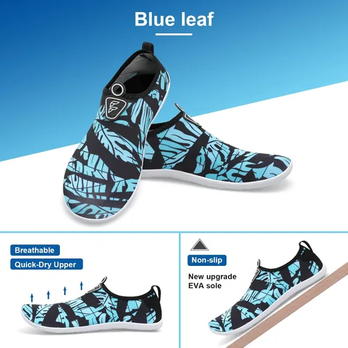 Vista 3 de Fires Zapatos de agua para mujeres y hombres, de secado rápido, calcetines de agua descalzos, transpirables, para senderismo, natación, playa, surf