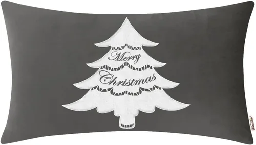 Vista 13 de BRAWARM Christmas Reindeer Pillow Cover 18x18 Black Velvet Embroidered Reno negro