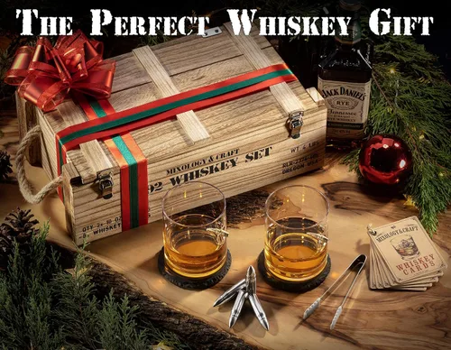 Vista 4 de Mixology & Craft Juego de piedras de whisky con vasos y balas de acero, regalo para hombres