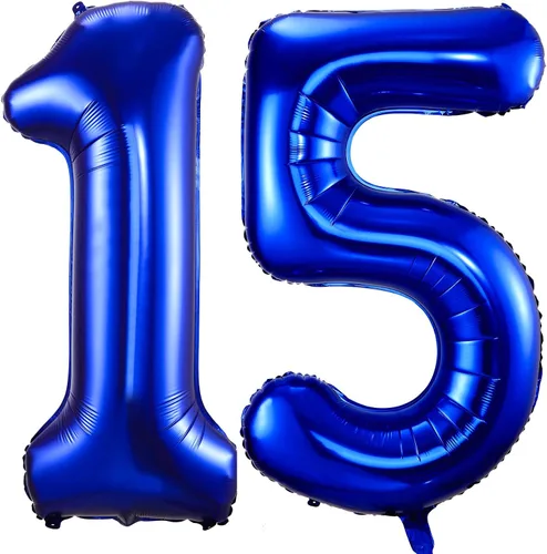 Vista 15 de Globos de número 0 azul marino, 40 pulgadas, globos de cumpleaños grandes de papel aluminio brillante azul oscuro, globos digitales de número