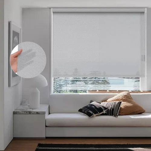 Vista 20 de Changshade Cortinas enrollables de tamaño personalizado con cordón, persianas enrollables para ventanas con filtro de luz y aislamiento térmico