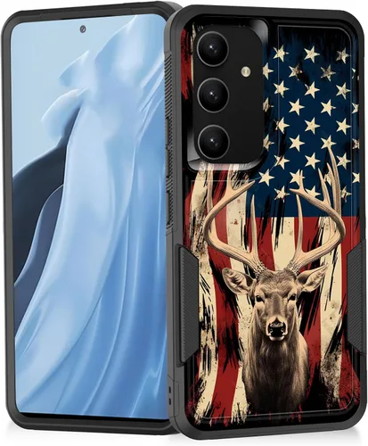 Vista 49 de Funda para Galaxy A14 5G, resistente de doble capa híbrida de policarbonato duro, goma suave, a prueba de golpes, funda protectora resistente