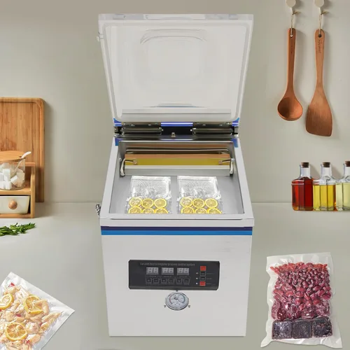 Vista 9 de sellador al vacío de la cámara 360W, empaquetadora al vacío del acero inoxidable Potente sistema de sellado, preservación automática, envasadora