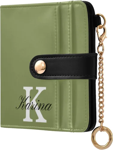 Vista 26 de Sinestour Custom Beige pattern Small Wallet for Women RFID Blocking Leather Bifold Small Purse with Card Holder Zipper Coin Pocket ID Window