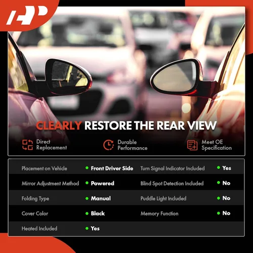Vista 2 de A-Premium Espejo Lateral del Conductor con Ajuste Eléctrico Compatible con Mazda CX-5 2015-2016 - Calefactado, Plegable Manual con Señal de Giro