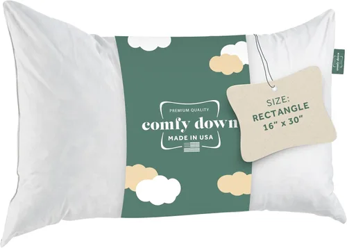Vista 18 de ComfyDown Cojín de 12 x 12 pulgadas, relleno de plumas y plumas, funda 100% algodón, fabricada en Estados Unidos, funda de almohada decorativa suave