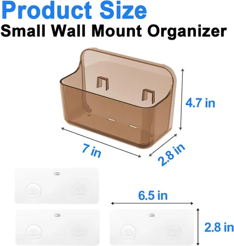 Vista 2 de Diesisa Organizador de Pared de Acrílico de 2 piezas, Organizador Adhesivo para Puerta de Gabinete, Estantes de Baño de Acrílico para Pared, Sin