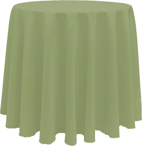 Vista 6 de Ultimate Textile Mantel redondo de lino de poliéster de 96 pulgadas, color verde oliva