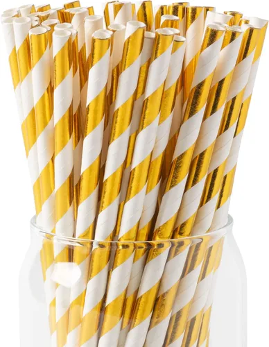 Vista 14 de PakTalk Paquete de 100 pajitas de papel rosa bebé para beber, desechables y biodegradables para cumpleaños, bodas, baby showers