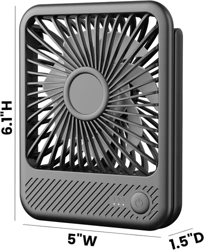 Vista 7 de Koonie - Ventilador de escritorio USB, viento fuerte, ultra silencioso, pequeño ventilador personal con inclinación plegable de 180° y 3 velocidades