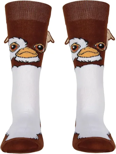 Vista 2 de Bioworld Gremlins Gizmo - Calcetines elásticos con orejas 3D para adultos, diseño de personajes grandes, para hombres y mujeres, 1 par, Marrón