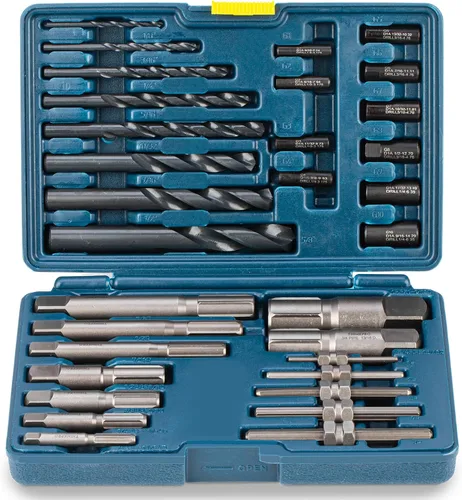 Vista 8 de Extractor de tubos de 1 pulgada Acero resistente, para tubos rotos, ajuste 1/16 D tamaño de taladro, elimina extremos roscados dañados, tapones