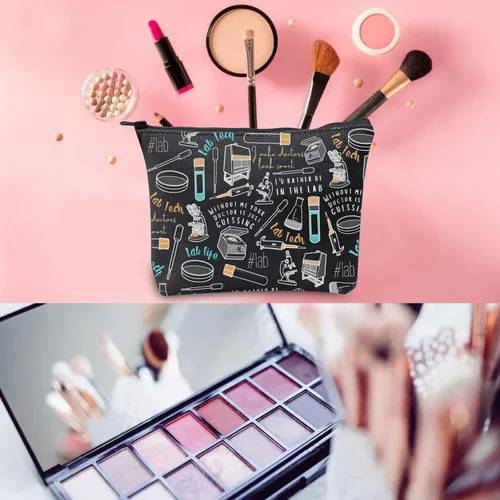 Vista 3 de WCGXKO Lab Tech Gift Western Lab Gift Laboratory Technician Lab Week Bolsa de maquillaje Bolsa de maquillaje (tecnología de laboratorio)