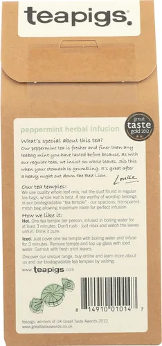 Vista 3 de Teapigs Bolsas de té de hojas de menta hechas con hojas enteras, 15 unidades (paquete de 1)