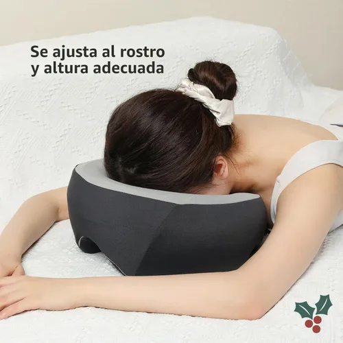 Vista 5 de Almohada ergonómica con espuma viscoelástica de primera calidad para recuperación posquirúrgica, sueño cómodo y masaje. Cuenta con correa ajustable