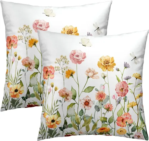 Vista 28 de Juego de 2 fundas de almohada de bosque de abedul, fundas de almohada decorativas de montaña de madera verde oscuro brumoso de 16 x 16 pulgadas