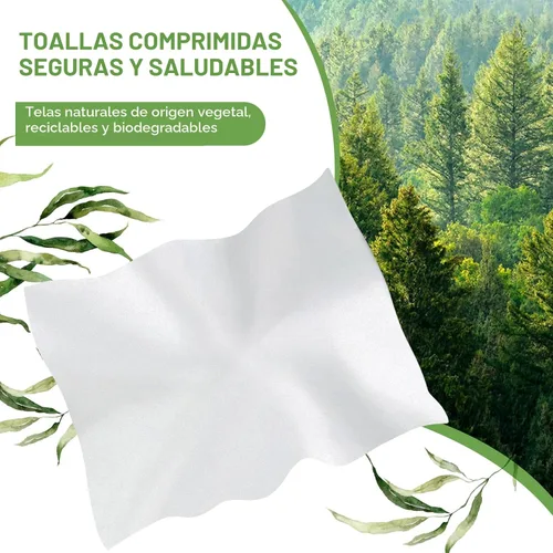Vista 4 de Toalla comprimida, 100 toallas desechables para la cara, mini tabletas portátiles, tejido de monedas, algodón comprimido, toallitas desechables