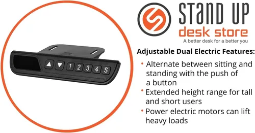 Vista 8 de Stand Up Desk Store Escritorio eléctrico de altura ajustable con parte superior de madera maciza con memoria programable