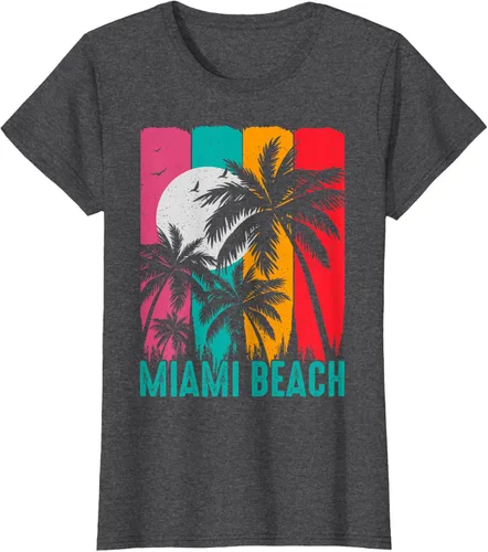 Vista 5 de Camiseta Miami Beach, Negro, S