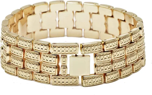 Vista 4 de Charles Raymond Reloj redondo de lujo para hombre totalmente incrustado con brillantes en plata con pulsera Bling-ed Out - L0504B