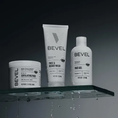 Vista 6 de Kit de cuidado de la piel facial Bevel para hombres - Kit de rutina de cuidado de la piel para hombres incluye lavado facial con aloe vera