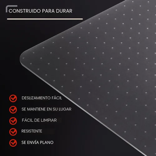 Vista 5 de Alfombrilla para Silla de Oficina Kuyal para Alfombra, 32x48 Transparente de Alta Resistencia, Protector Bajo Escritorio para Pisos Alfombrados