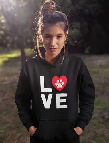 Vista 3 de Tstars Sudaderas con estampado de huellas de perro para mujer, con capucha para amantes de los animales