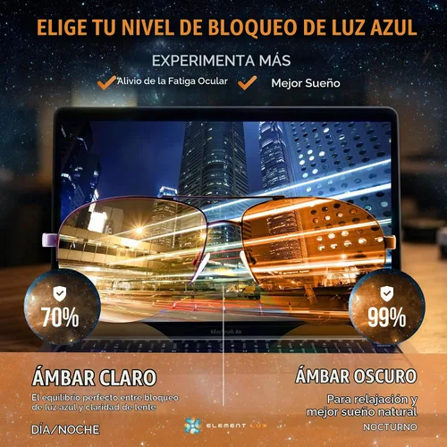 Vista 4 de Blue Light Blocking Glasses Amber Lenses For Eyestrain Relief, Better Sleep, Computer Screen Blockers