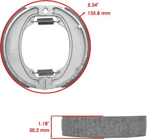 Vista 2 de Caltric Zapatas de freno traseras compatibles con Honda Trx250Tm Trx-250Tm Fourtrax 250 Tm Recon 2002-2013 Zapatas de freno