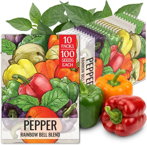 Vista 27 de Seed Needs - Semillas de pimiento arcoíris para plantar verduras, 1 paquete