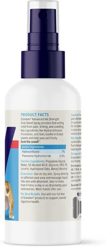 Vista 4 de Glandex - Paquete de spray antipicazón para glándulas anales y medicamentos para perros, fibra, probióticos y enzimas digestivas con hidrocortisona