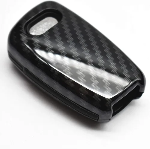 Vista 3 de ontto Funda para llavero Audi con textura de fibra de carbono, Negro